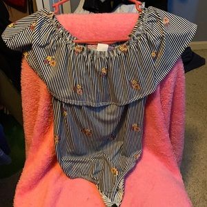Floral and Stripped Bodysuit